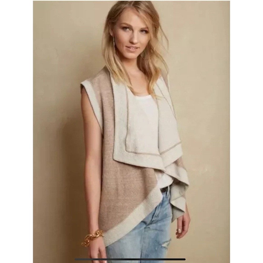 Matilda Jane Cardigan Vest Waterfall Open Beige Forever Friend; Women's XS